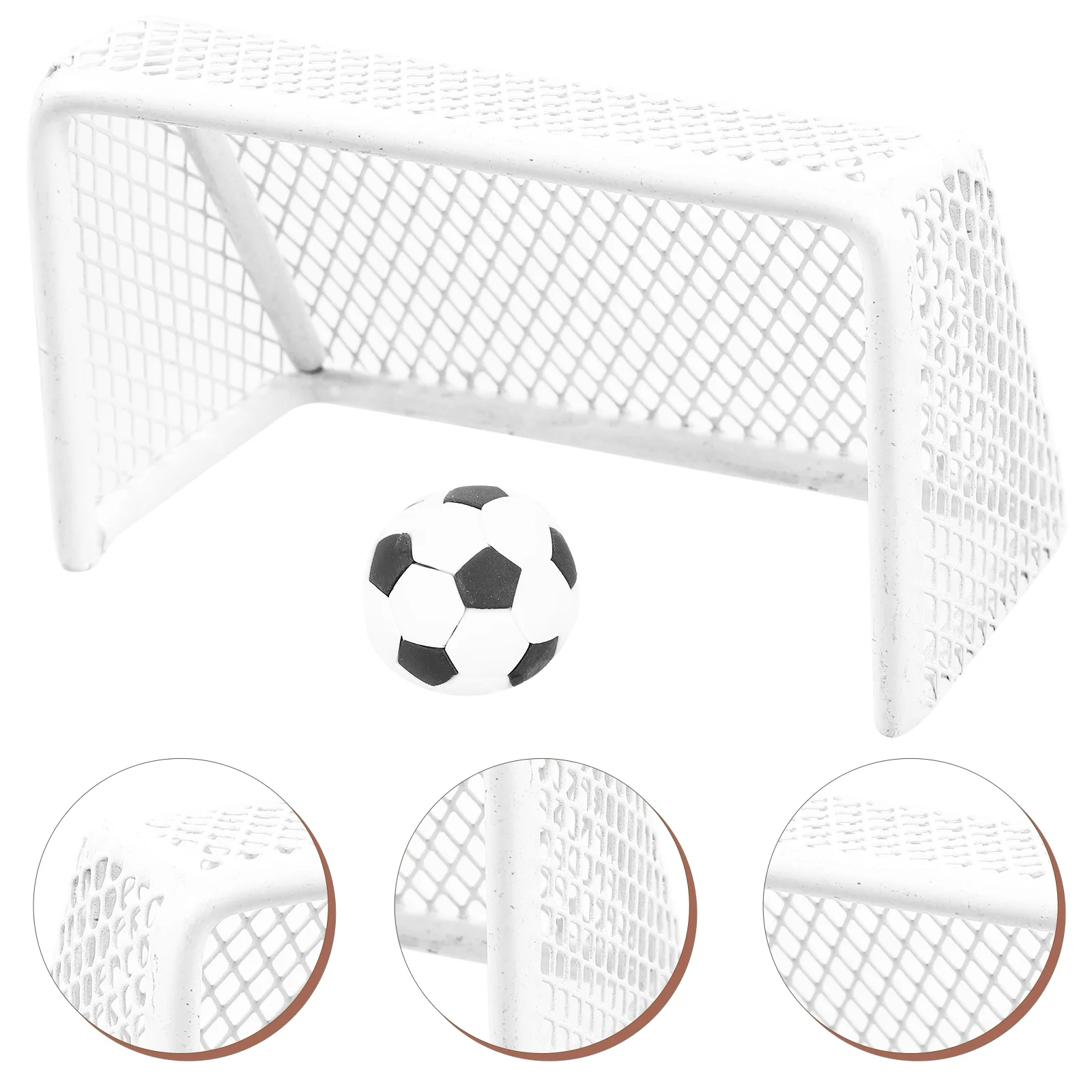 

Mini Football Goal Tiny Balls Soccer For House Sports Decorations White Dollhouse Gate