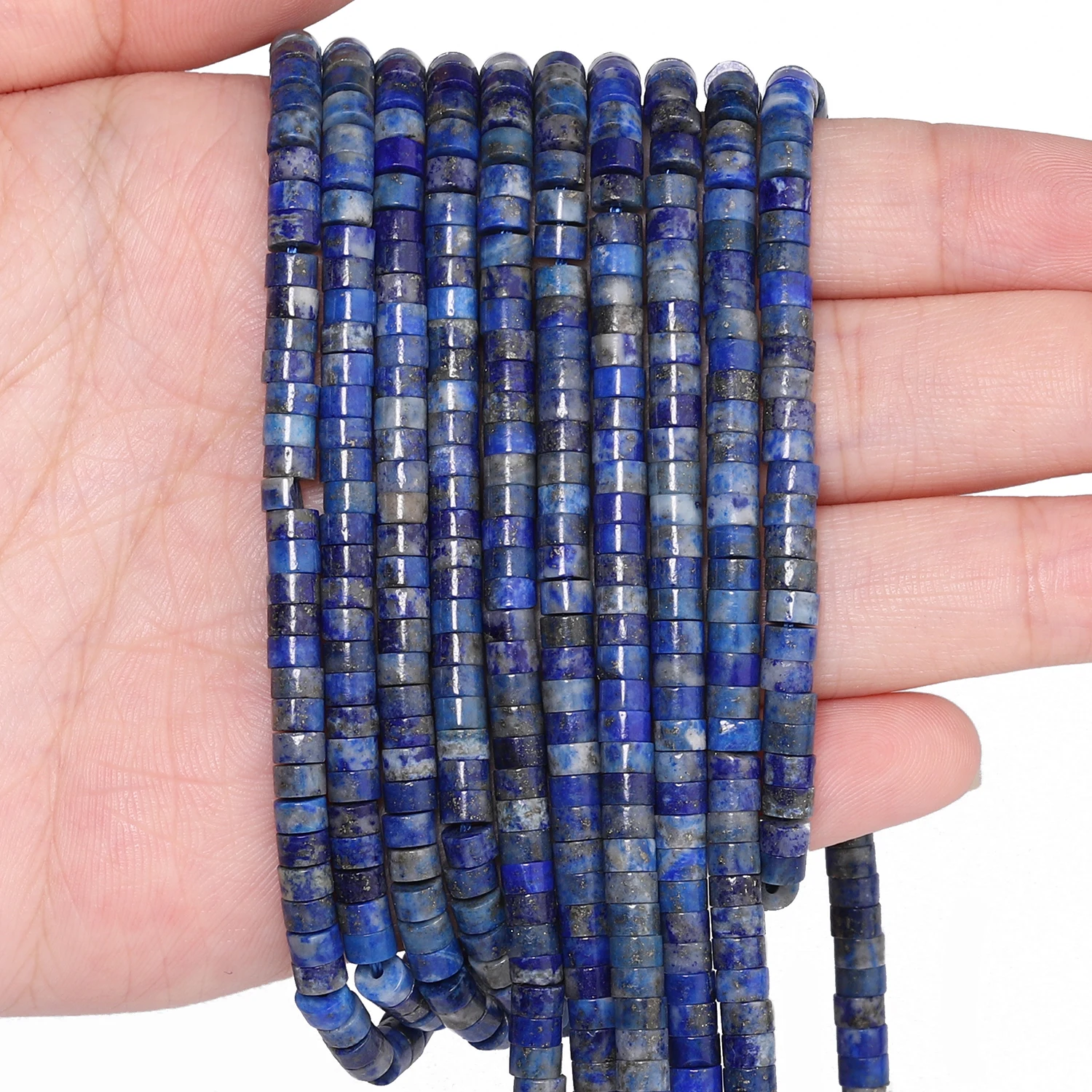 4x2mm Rondelle Lapis Lazuli Beads Natural Stone Blue Column Spacer Beads For Jewelry Making Supplies DIY Bracelets Accessories