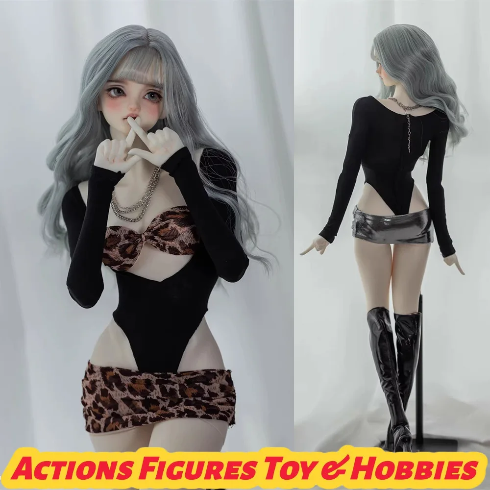 

【60days shipping】1/3 Scale Female Sexy Lingerie Patchwork High Slit Jumpsuit Hips Skirt for impl63 BJD Dolls Model Toys DIY