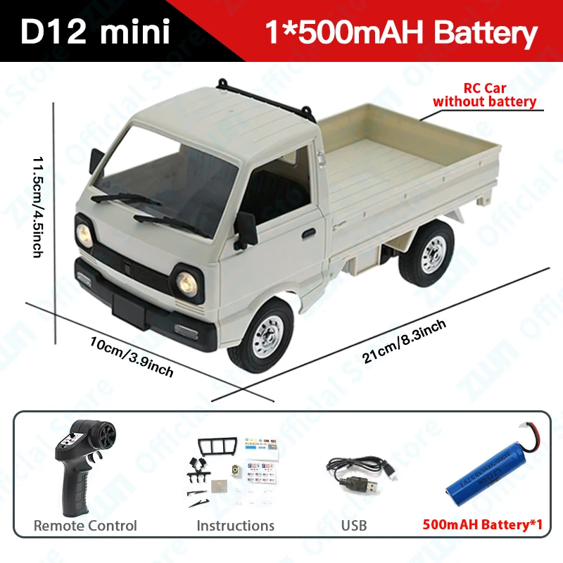 WPL D12 1:10/1:16 RC AUTO Simulatie Drift Klimmen Truck LED Licht Haul Cargo Afstandsbediening Elektrisch Speelgoed voor Kinderen - afbeelding 1