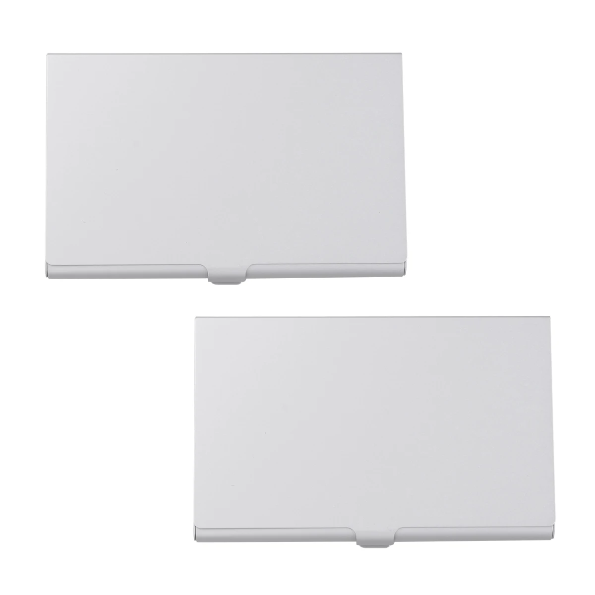 

2pcs Business Aluminum Metal Name Holder Case Alloy Portable Name Case Organizer Metal Silver Storage for Cards