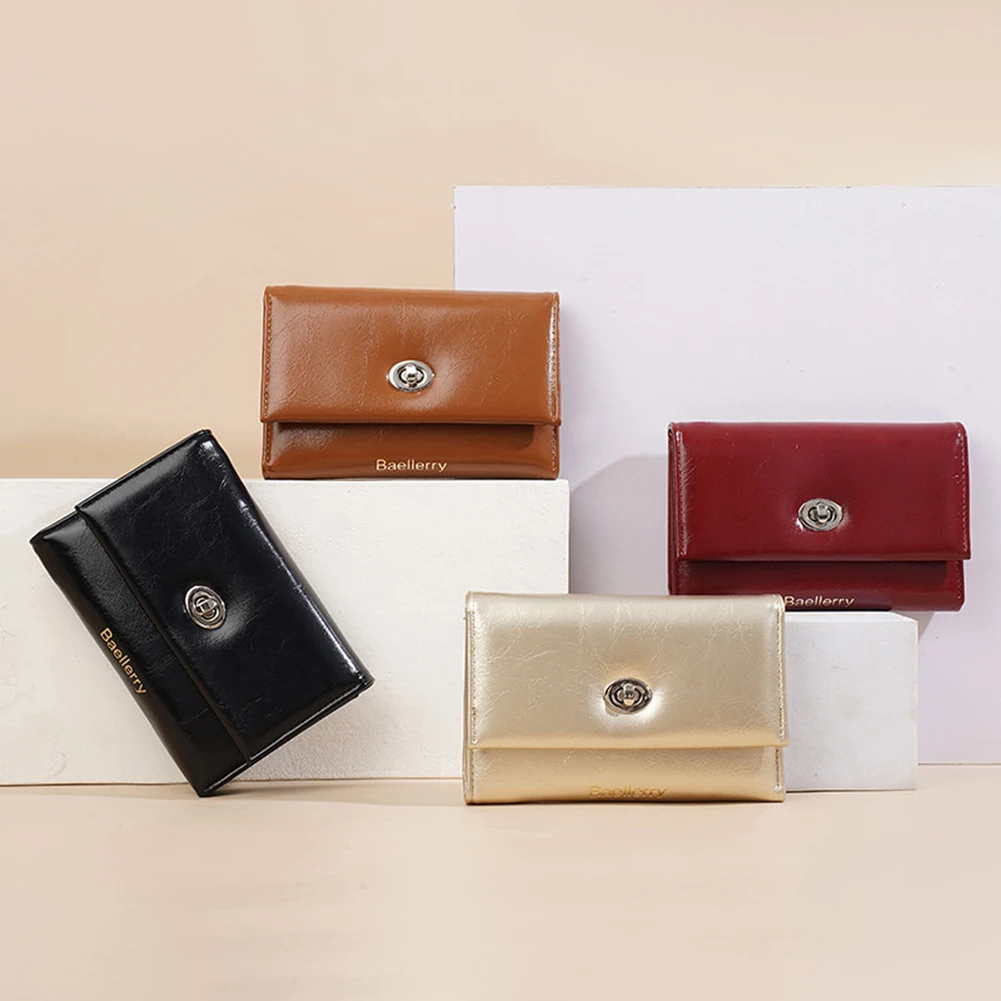 Elegant Ladies' Trifold Short Wallet For Shopping Dating Large Capacity Pu Card Holder Coin Pocket Cash Holder For Women Girls