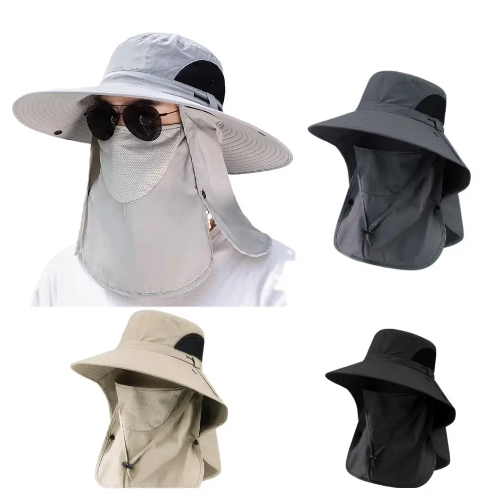 New Leisure Face Covering Fishing Hat Big Eaves Comprehensive Mountaineering Hat Face Covering Sunscreen Insect Proof Cap Summer