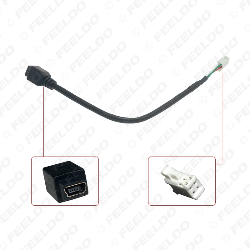 10Pcs Car Audio Input Media Data Wire Mini USB To 4Pin Cable Adapter For Nissan Ford USB AUX Cable