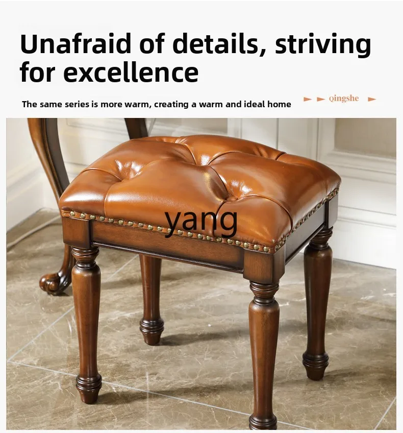 LMMM solid wood dresser makeup table simple flip top full set with leather soft bag makeup stool
