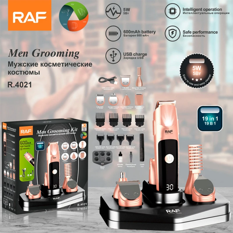

RAFMultifunctional electric hair clipper set for shaving hairUSBInterface