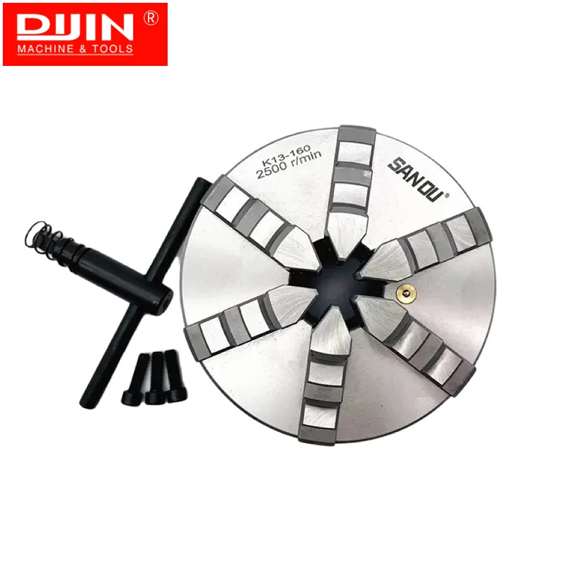 SANOU Brand 6 Jaw Self-centering Chuck K13-160 Precision Metal Lathe Chuck 160mm For Bench Lathe