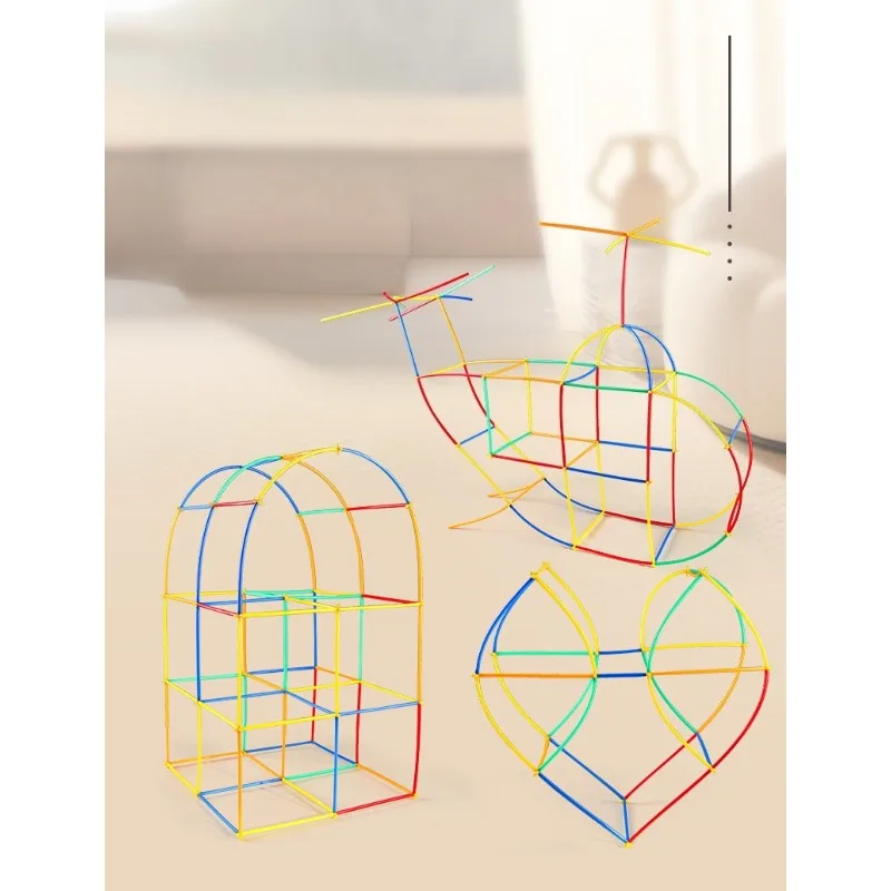 Miękkie słomki dla dzieci, rurki do wody, klocki do łączenia, zabawki do składania, puzzle do przedszkola, uniwersalny konstruktor