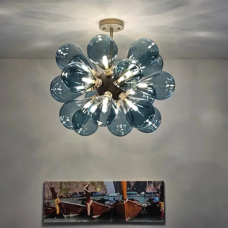

Glass bubble chandelier unique colorful chandelier designer over island lighting for Living Room dining table light fixtures