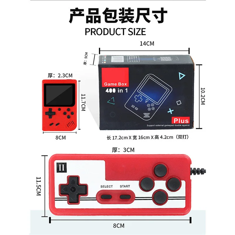 2.4 Inch LCD Screen Retro Video Game Console Built-in 400 In Handheld Portable Pocket Mini Game Console Christmas Gift Christmas