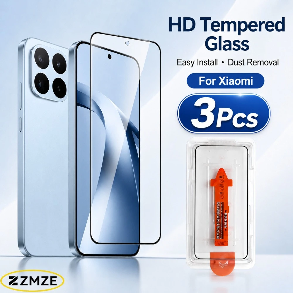 

3 Pieces Auto Paste Tempered Glass Films For Xiaomi 17 Ultra 17 Pro Max 17 Max 17T 15S 15T 14T 13T Pro 15 14 13 Series Dust Free