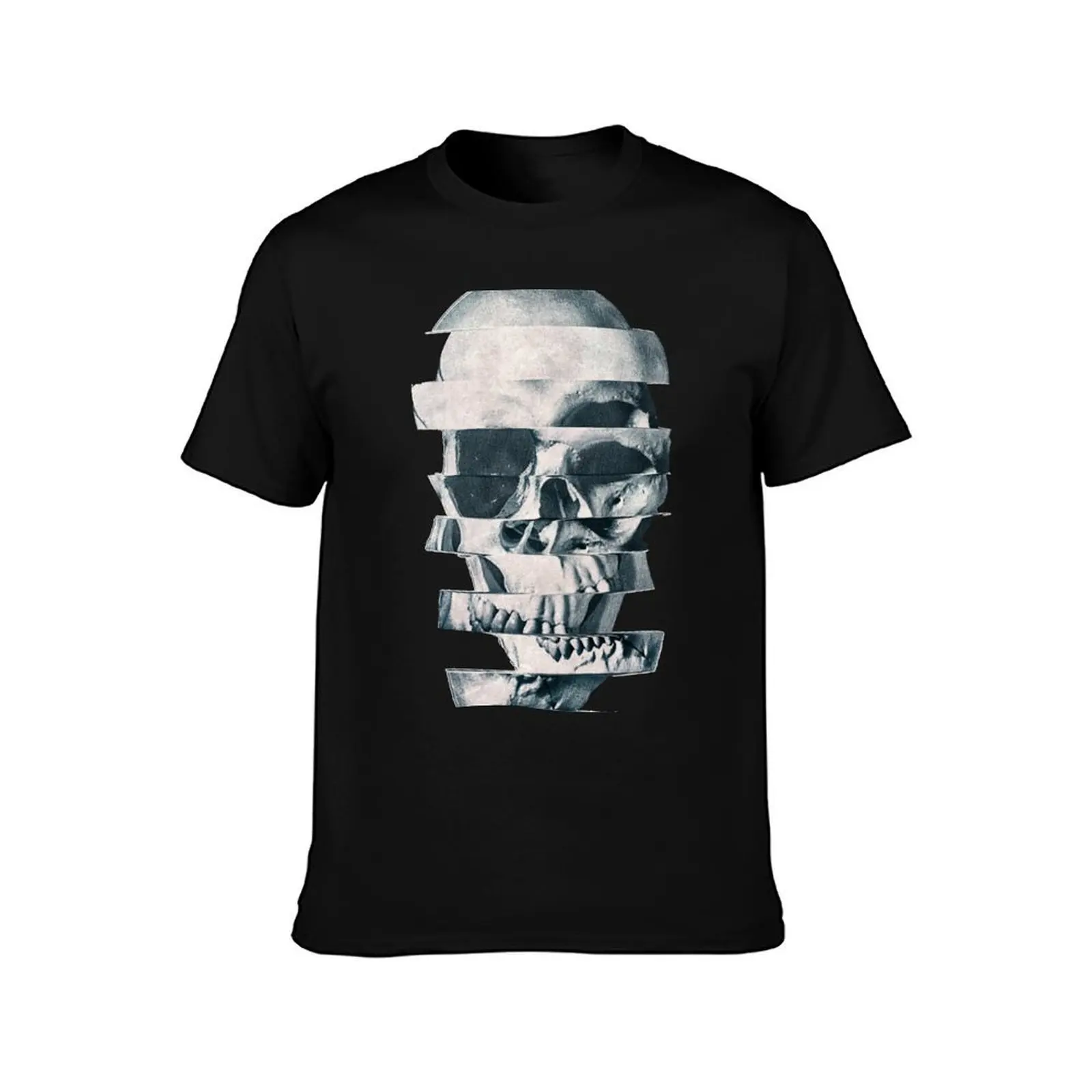 Glitch Skull Mono T-Shirt t shirts for man cotton funny T-Shirt