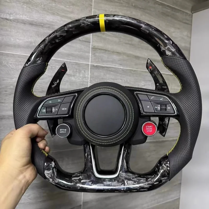 Forging Carbon Fibre Steering Wheels For Audi A3 A4 A4L A5 A7 A8 Q5 Q7 Q8 TT R8 Leather Car Steering Wheel Car Accessories