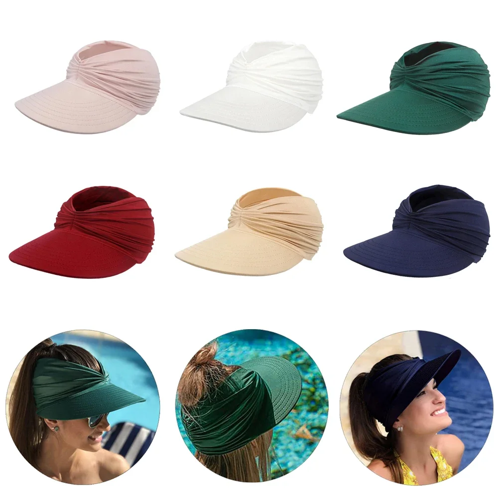 

Women Sun Visor Sun Hats Women Anti-ultraviolet Elastic Hollow Top Hat Outdoor Quick-drying Sun Hat Summer Beach Hat UPF 50+