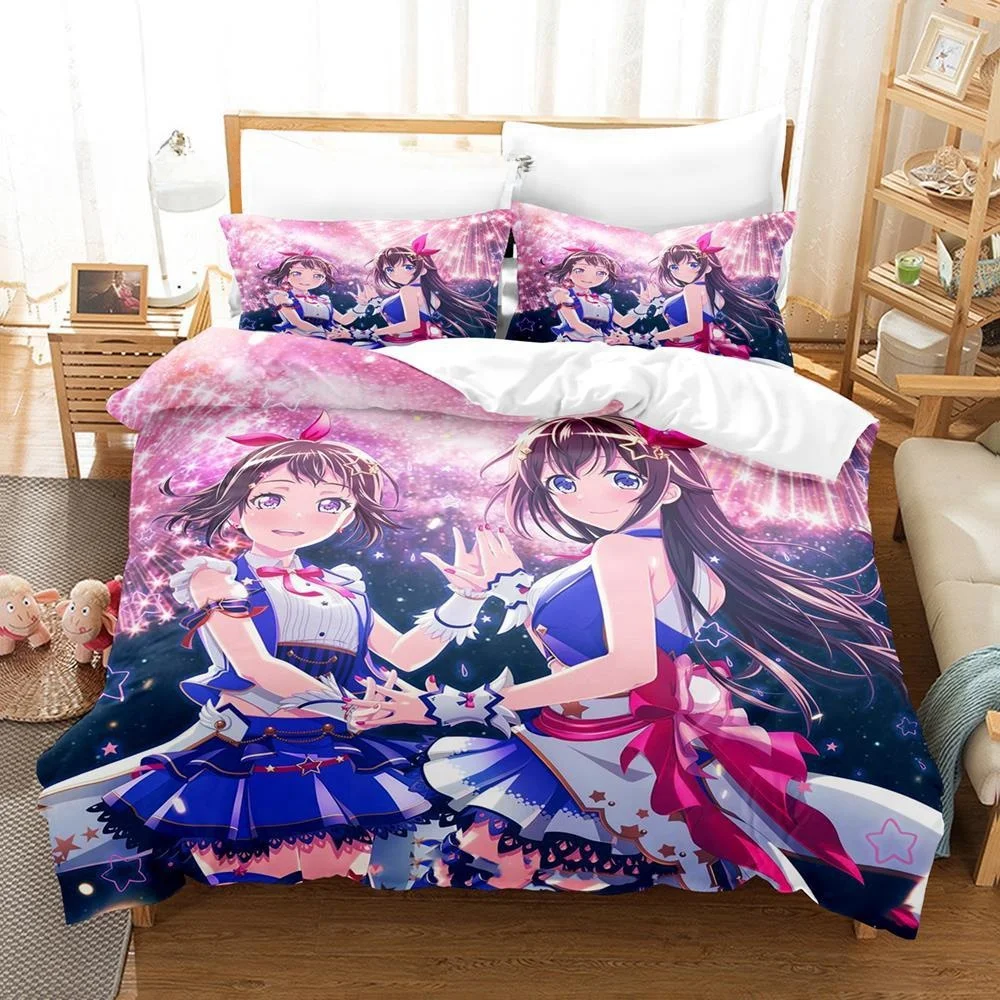 3D Anime BanG Dream! Girls Band Party! Bedding Set Single Twin Full Queen King Size Bed Set Adult Kid Bedroom Duvetcover Sets - Image 4