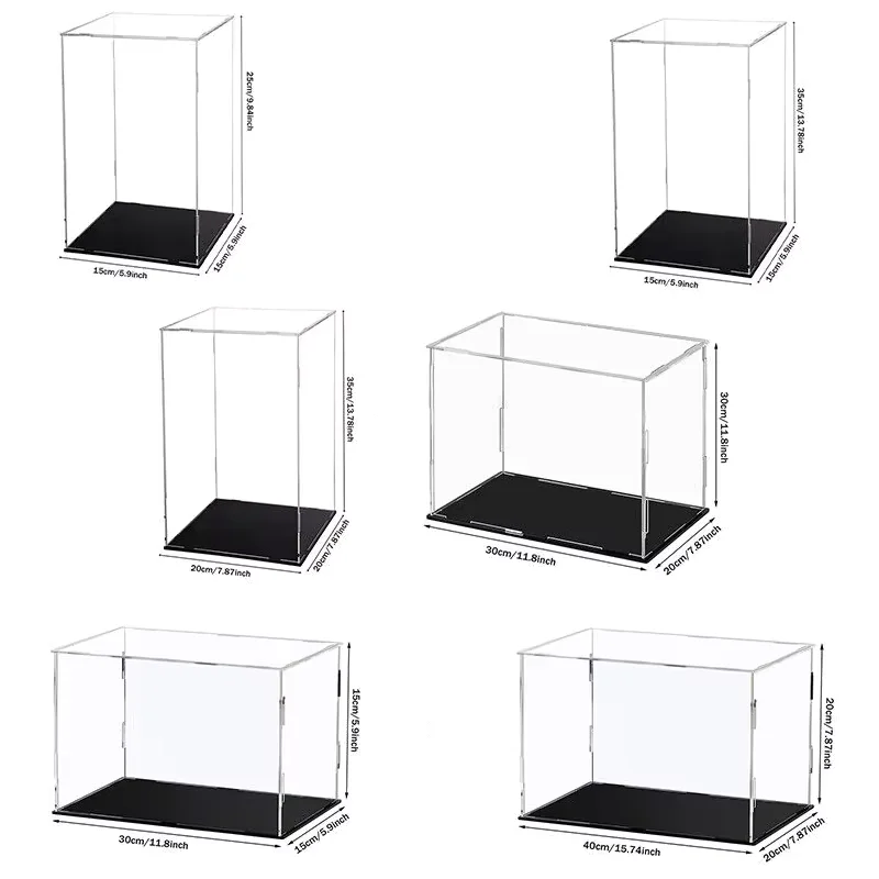 Acrylic Collectibles Display Box Clear Assemble Display Case for Figures Dustproof Storage Organizer for Car,Toy,Doll Showcase