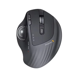 ProtoArc EM01 NL Wireless Trackball Mouse Rechargeable Bluetooth 2.4G Ergonomic Mice for PC iPad Mac Windows 3 Device Connection