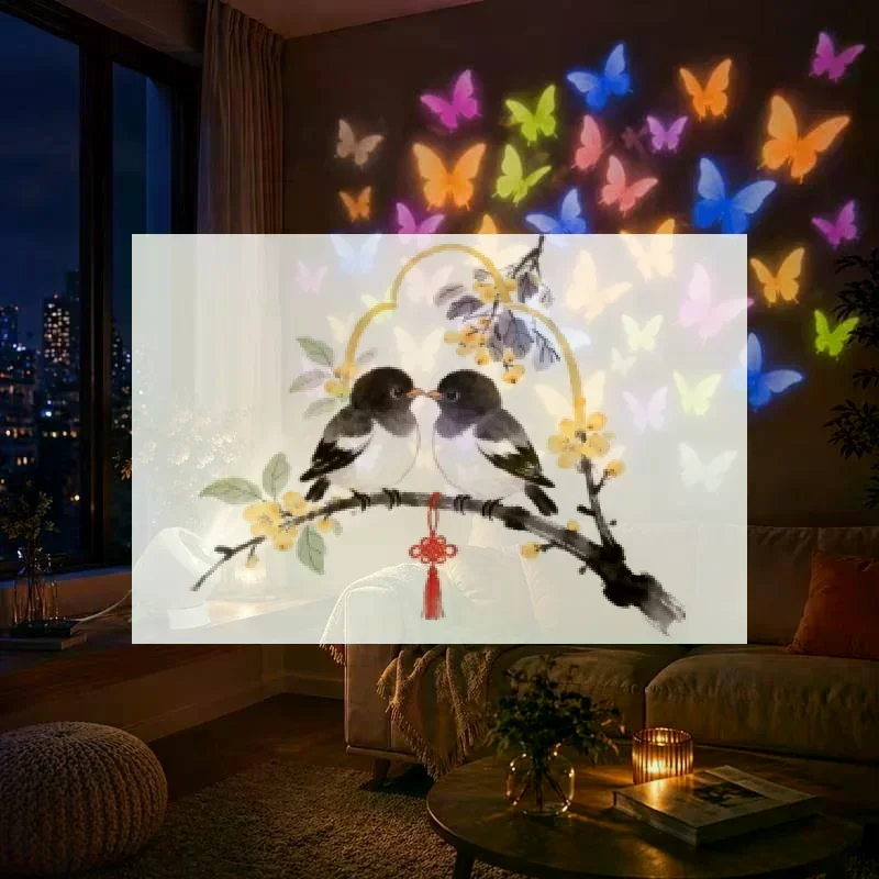 Butterfly LED Projector Light With Vivid Colorful Projection Perfect For Bedroom Living Room Party Home Decoration
