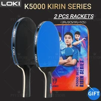 Juego de raquetas de tenis de mesa LOKI K5000, 2 uds., raquetas de Ping Pong para entretenimiento en el hogar con goma de Ping Pong de Color azul