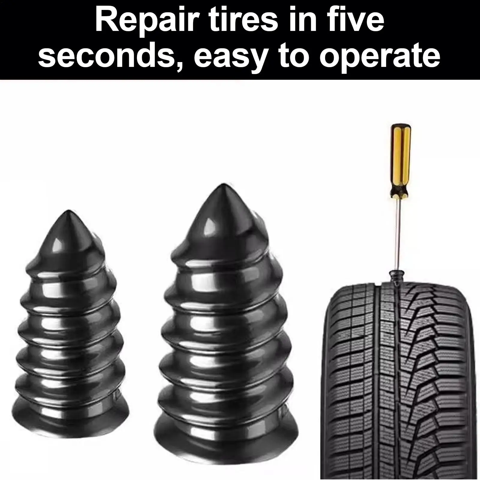 

6PCS Heavy Duty Flat Tire Screw Plugs Portable Puncture Repair Nails for Car Motorcycle Truck Garage Workshop Use