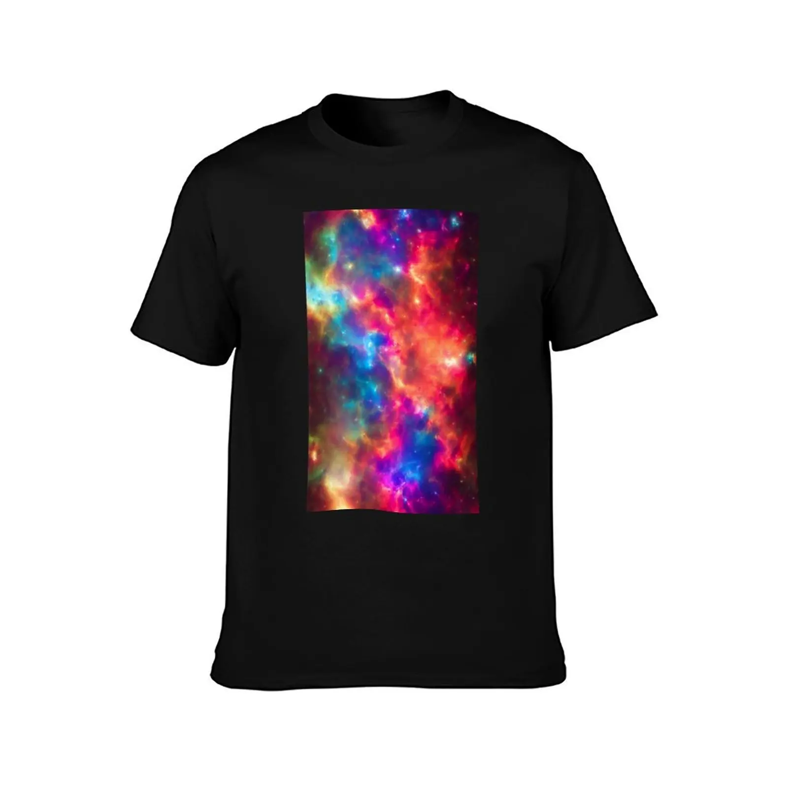 Vast Nebula fog and stars in Cosmos T-Shirt Casual Fashion Short Sleeve Cotton T-Shirt