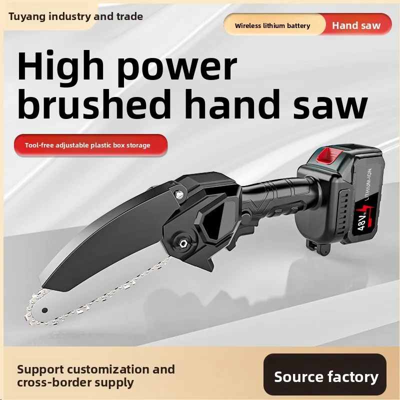 

Ручная мощная бензопила с литиевой батареей, бытовая портативная лесозаготовительная пила, перезаряжаемая 6-дюймовая уличная маленькая бензопила