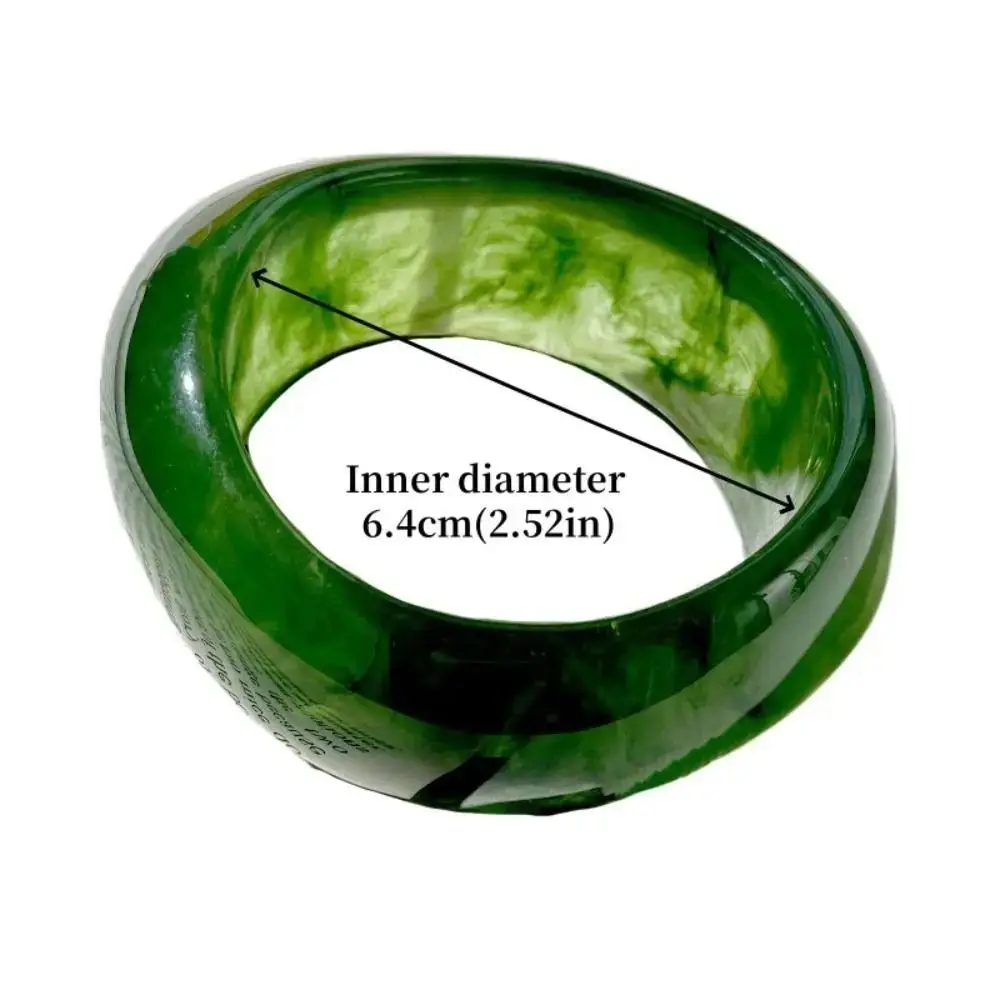 Retro Unregelmäßige Chunky Armbänder Transparent Übertrieben Charme Harz Armreifen Böhmischen Stil Färben Armband Ellipse Hand Ring