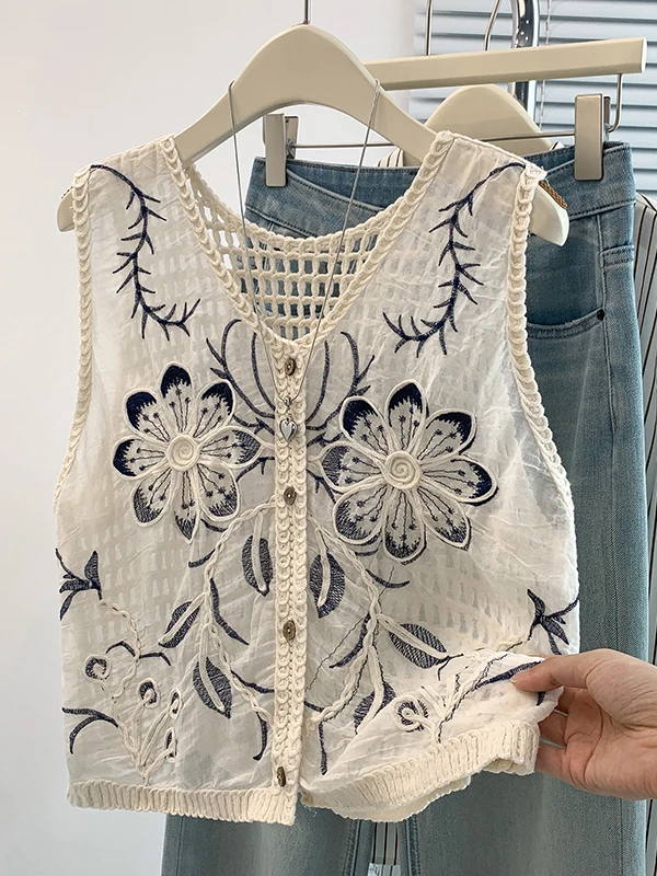 Cardigã Feminino de Verão com  - Embroidery Cardigan avaliação e preço