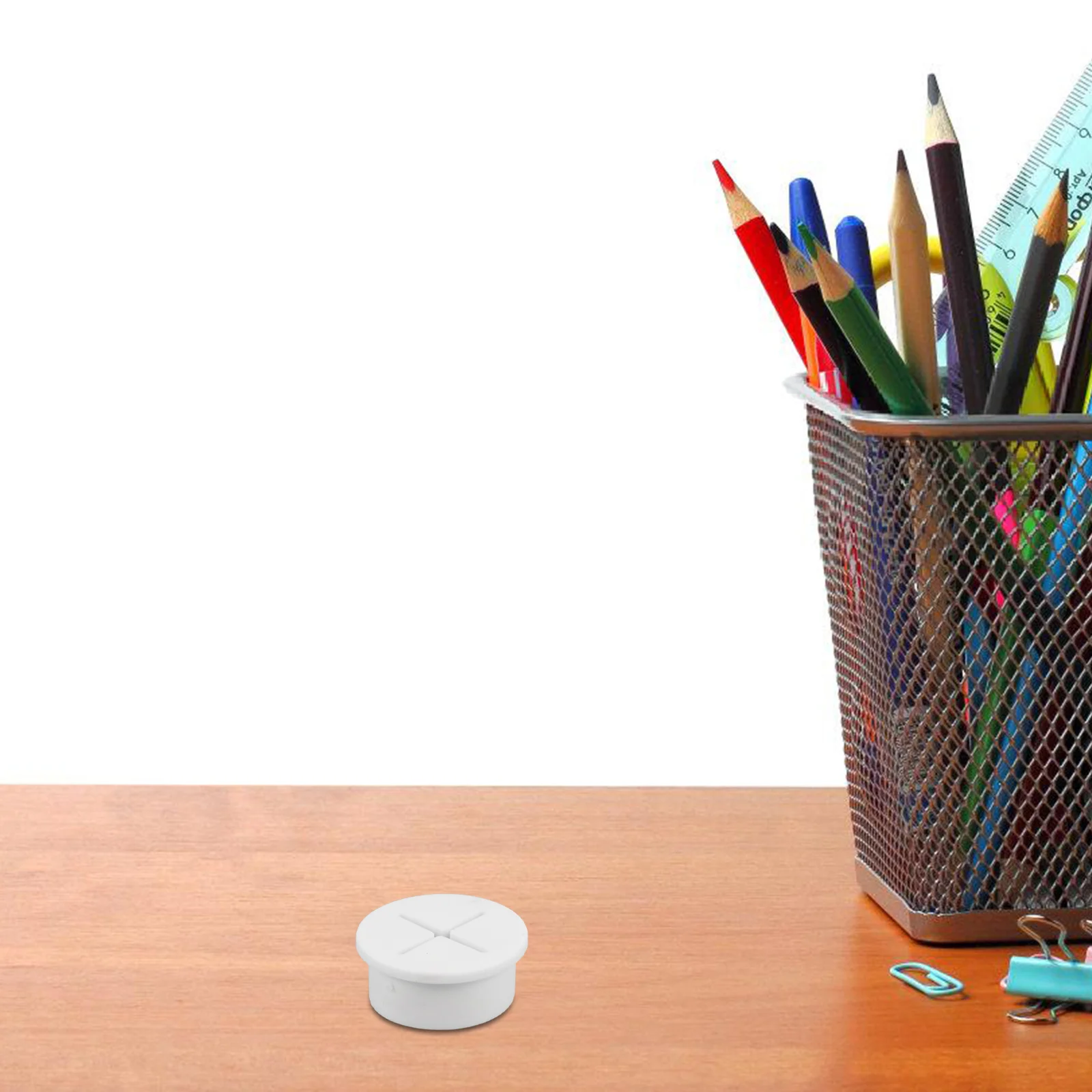 

15Pcs Plastic Cable Hole Covers Round Thickened Desk Wire Grommets Cord Organizer Office Table Wire Management