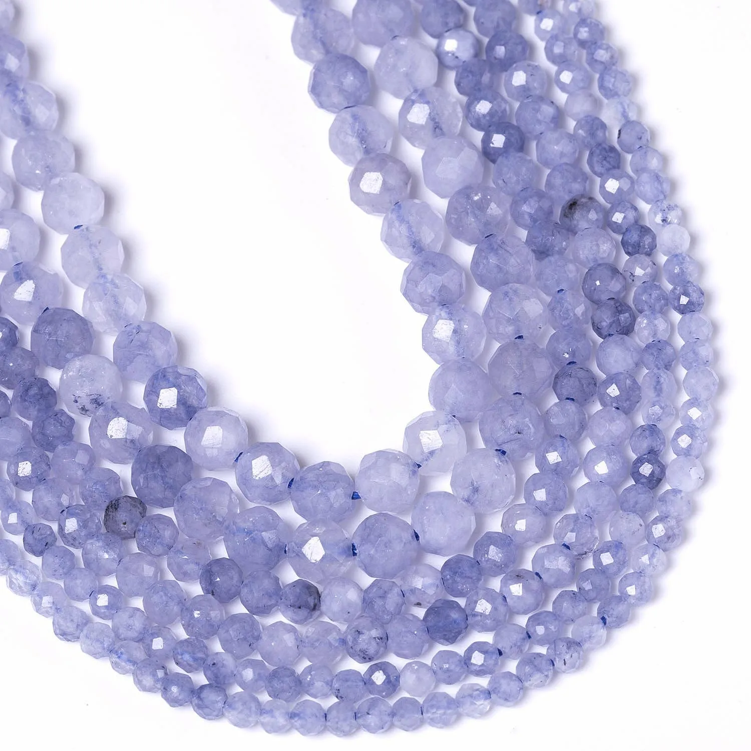2 3 4mm Natürliche Facettierte Blaue Tansanit Edelstein Perlen Mineral Perlen Für Schmuck Machen DIY Armbänder Halskette Zubehör 15''