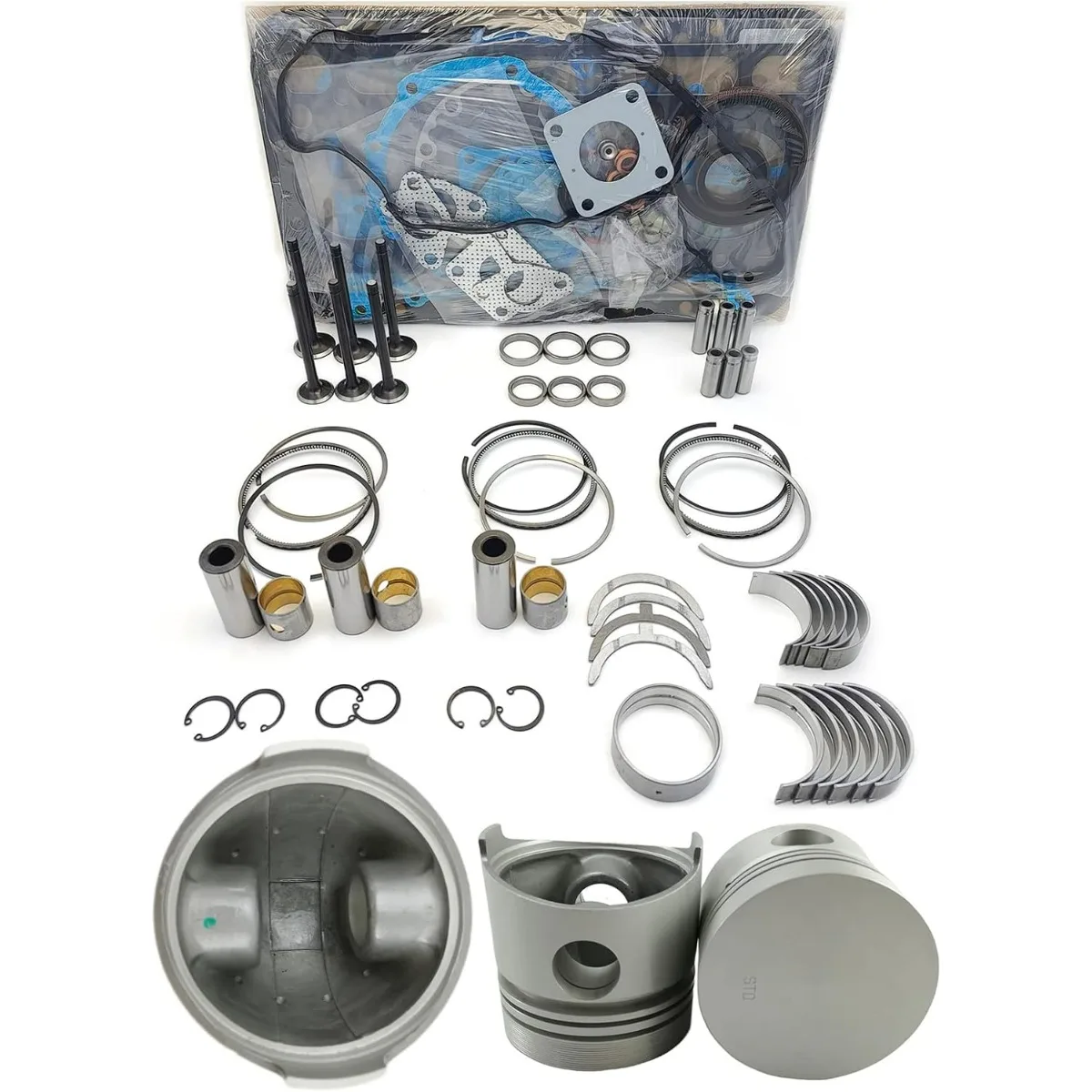 

D1302 Engine Overhaul Rebuild Kit (No cylinder liner) for Kubota D1302 Engine K008-3 K008 Excavator Generator L275F L275 L2002