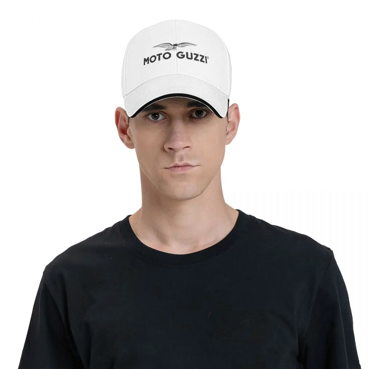 Casual hat Black Moto And Guzziss Motorcycles Essential For Fishing sun Hat Funny Graphic Sports Unisex Headgear