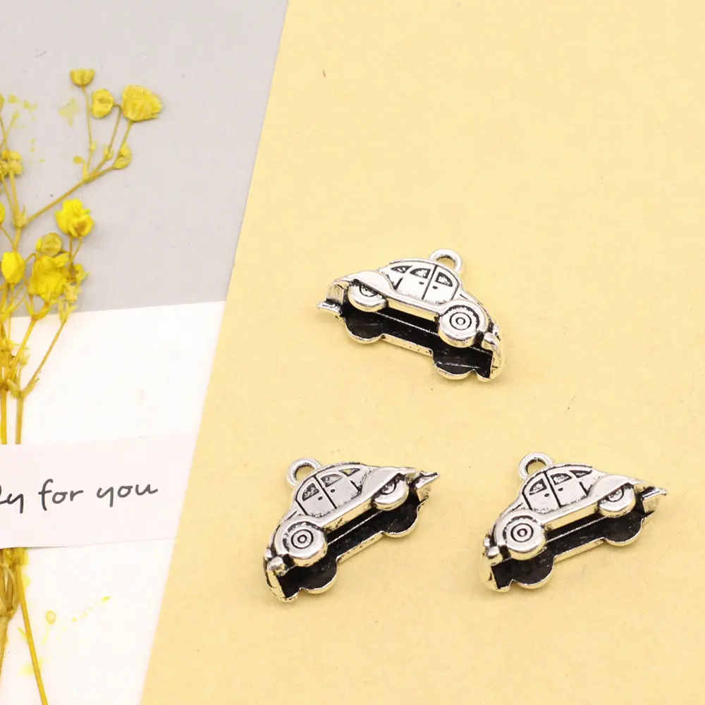 

5pcs 22x15mm Automobile Charms Man Pendant Accessori Jewelri For Woman Antique Silver Color