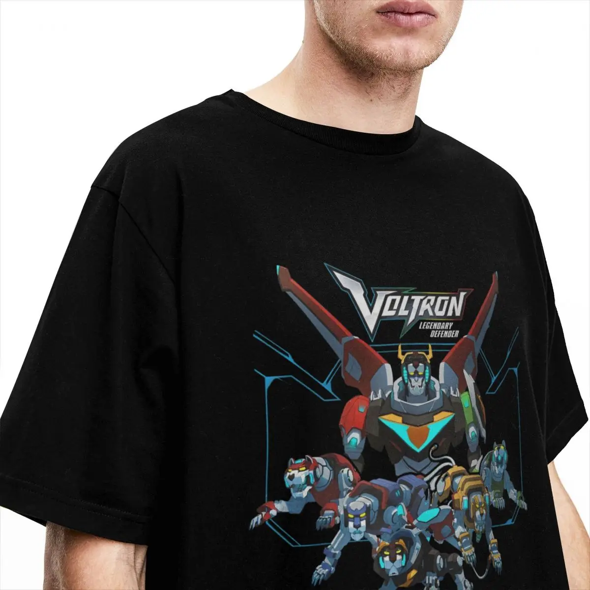 Voltron Legendary Defender เสื้อยืดผู้ชายผู้หญิงหุ่นยนต์อะนิเมะ Vintage Cotton Tee เสื้อ O คอสั้นแขนเสื้อ T เสื้อไอเดียของขวัญเสื้อผ้า