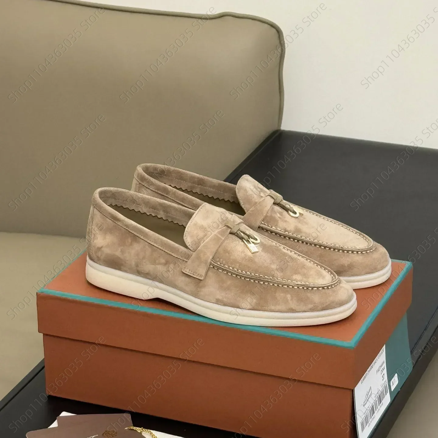 

Vintage Leisure Flats For Men Women Casual Ankle Boots Soft Suede Lycra Lace Up Comfortable Round Toe Flat Sole Shoes