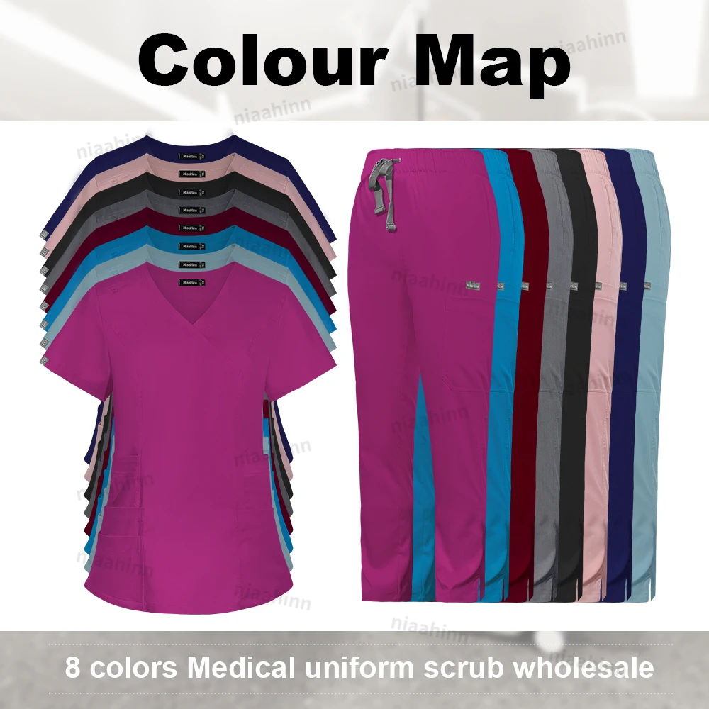 Medical Scrubs Nurses Accessories for Hospital Spa Uniform Women Dental Veterinary Pharmacist Work Uniforms High-end Scrub Suits