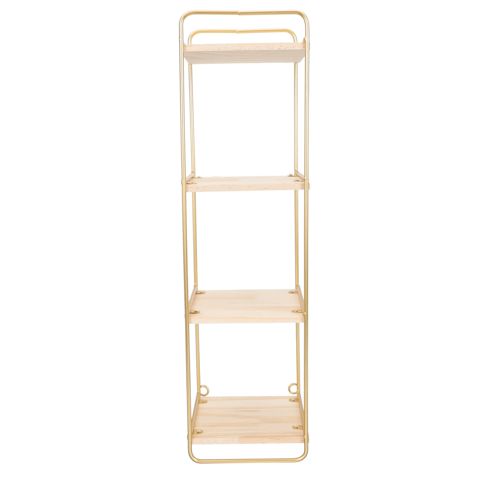 

Multi-layer Wall Shelf Wrought Iron Storage Shelves Wall Gold Shelf Rack Living Bedroom Gold Wooden No Punching