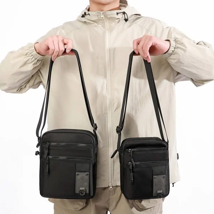 

Мужская повседневная водонепроницаемая сумка через плечо из нейлона, компактная, для путешествий, для города, стильная, брендовая