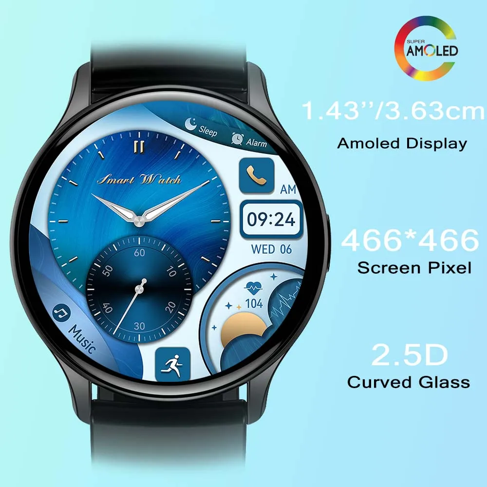 Senbono Mannen Smart Watch Hk89 1.43 Amoled Antwoord Make Call Horloge Altijd Te Zien Ip68 Waterdichte Sport Smartwatch Vrouwen Mannen