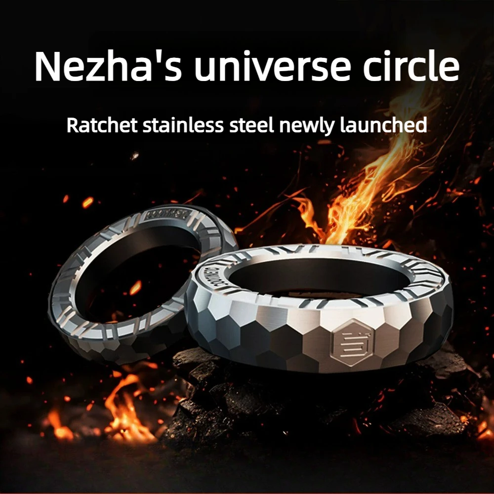 

ADJUDICATION EDC Nezha Universe Ring Ratchet Rotation Propulsion Finger Card Pushing Decompression Toy