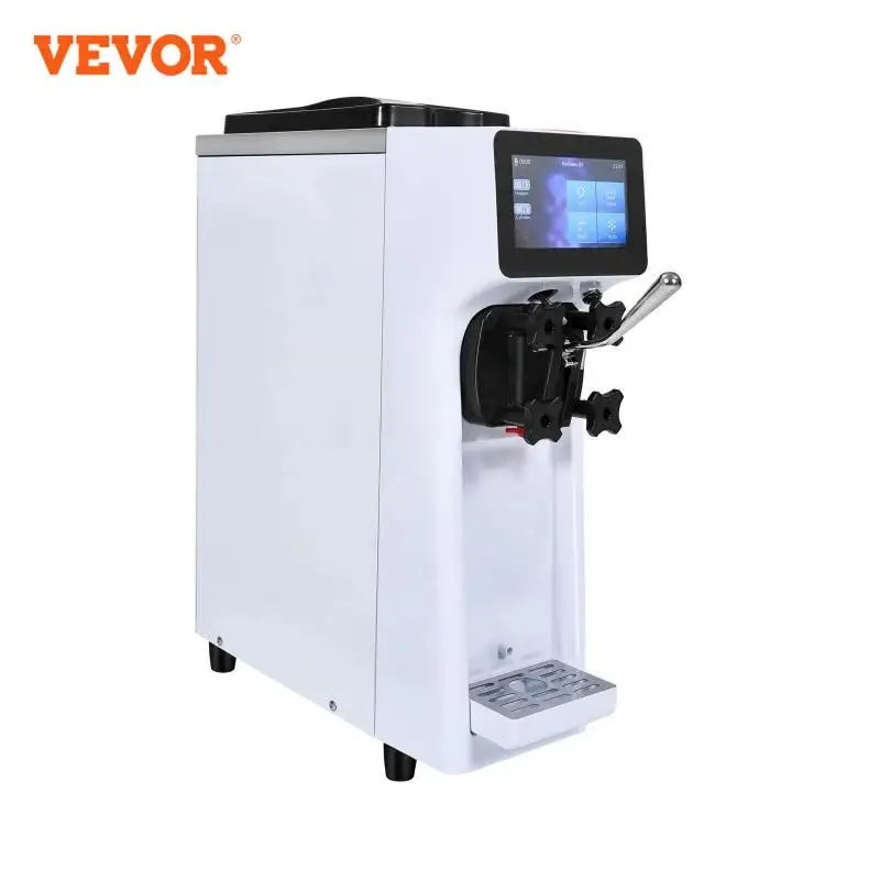 VEVOR Commercial Ice Cream MachineSingle Flavor Countertop Soft Serve Ice Cream Maker Touch Screen Auto Clean Pre-cooling