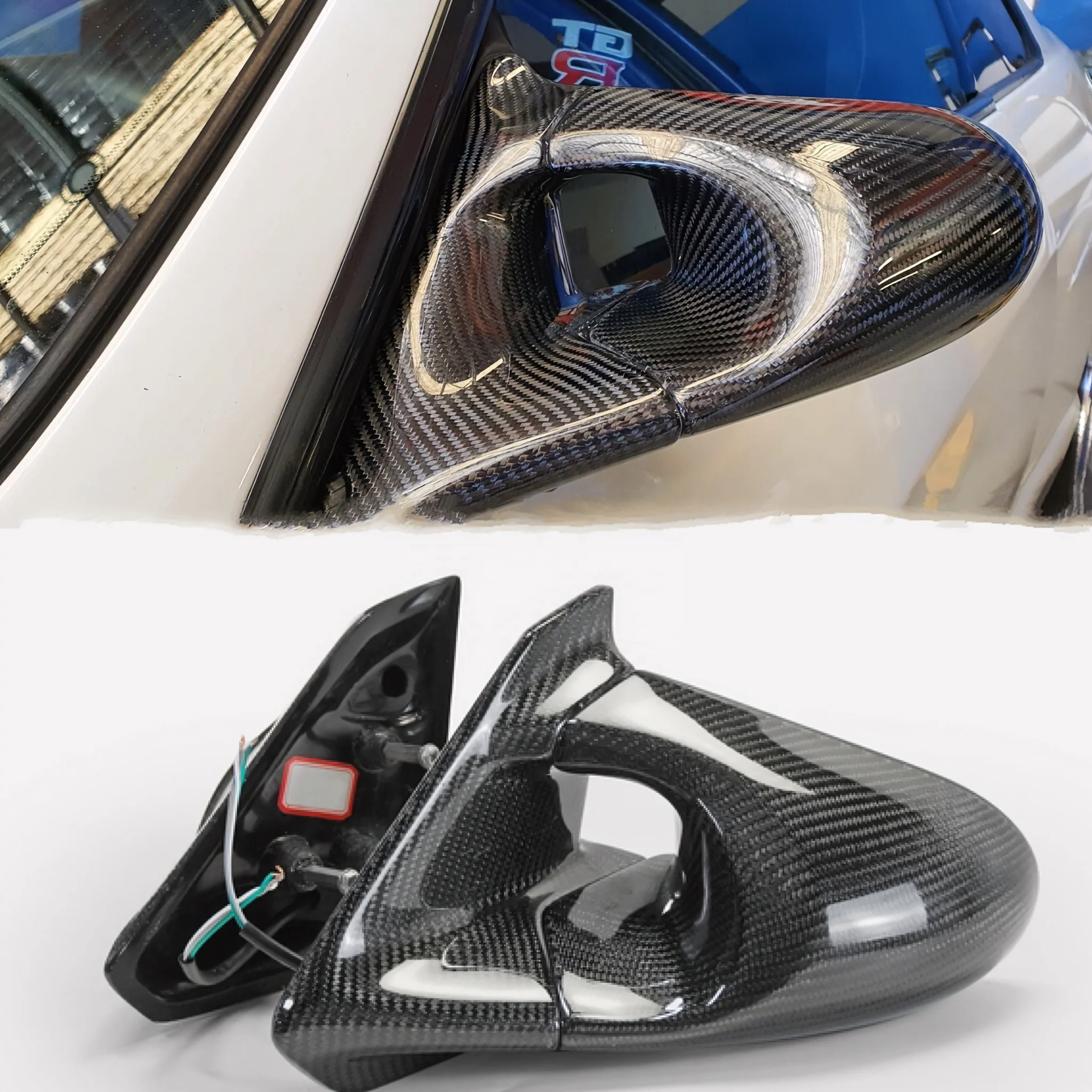 

Подходит для Nissan Skyline R33, 4-дверный Autech Sedan Aero, аксессуары для боковых зеркал из углеродного волокна (автомобиль с правым рулем), новый Con