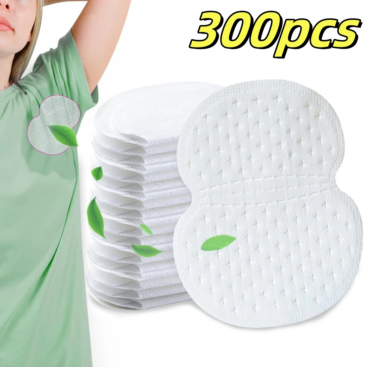 10/300Pcs Disposable Underarm Armpit Sweat Pads Sweat-absorbing Patch Summer Deodorants Non-woven Pads Breathable Ultra-thin