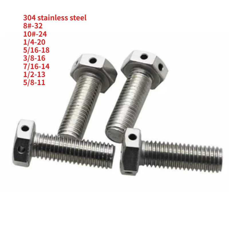 

5/10шт 8 # -32 10 # -24 1/4-20 от 5/16-18 до 5/8-11 GB32.1 Винт с шестигранной головкой из нержавеющей стали 304 с перфорированной внешней шестигранной головкой и болтом с отверстием