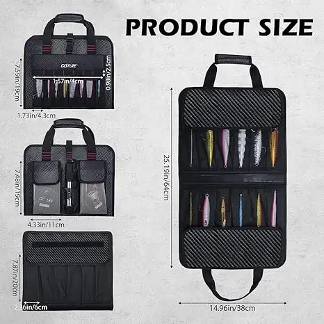 Goture Metal Jig Bag Portable Water-Resistant 600D PU Protective Fishinig Lure Bag with 34 Mesh Pockets Saltwater Freshwater - view 2
