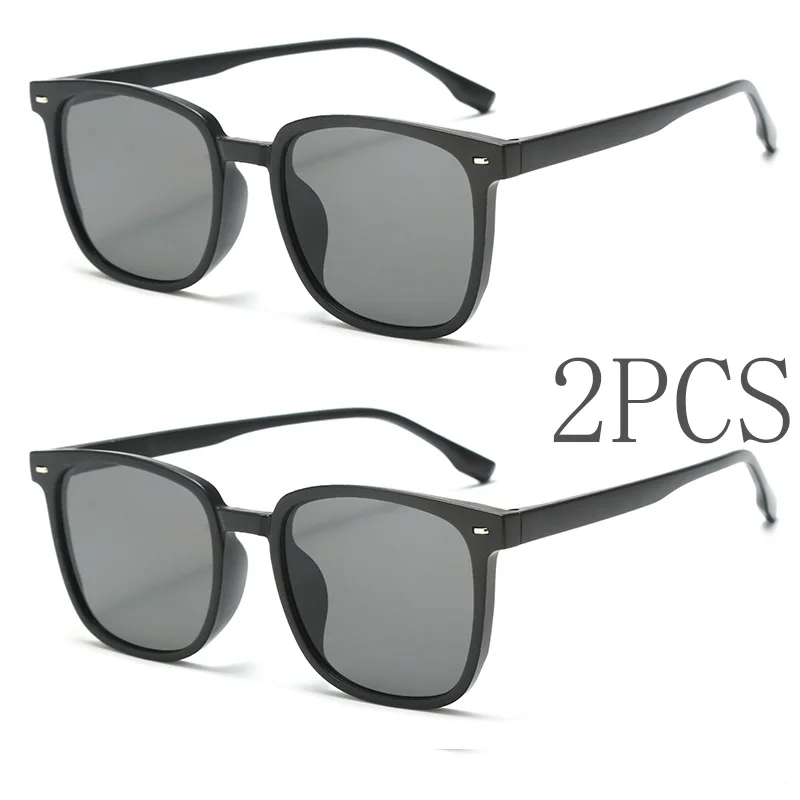 

2 шт. модные красочные квадратные солнцезащитные очки для женщин и мужчин, винтажные трендовые брендовые солнцезащитные очки для вождения, рыбалки, мужские и женские очки UV400