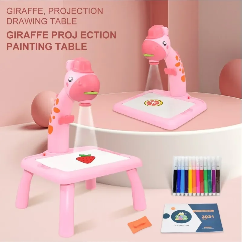 

Kids LED Projector Drawing Art Table Toy set Painting Board Desk Early Educational Multifunctional Writing puzzle Toys Gifts