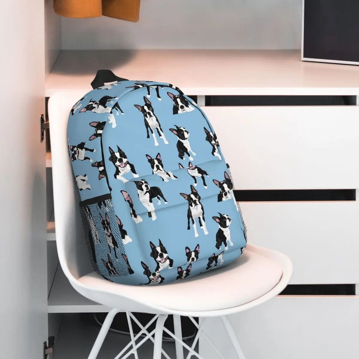 Boston Terrier Cute Dog Backpack Hot Sale Daypack Large Capacity Boys Girls BookBag Shoulder Bags for Men Women School Bag