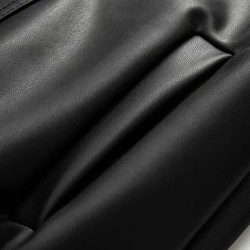 เสื้อแจ็คเก็ตหนังผู้หญิง KEYANKETIAN รุ่นใหม่ประจำฤดูใบไม้ร่วงและฤดูหนาว  ปกเสื้อแบบปกเชิ้ต  ติดซิป  แขนยาว  ประดับโบว์