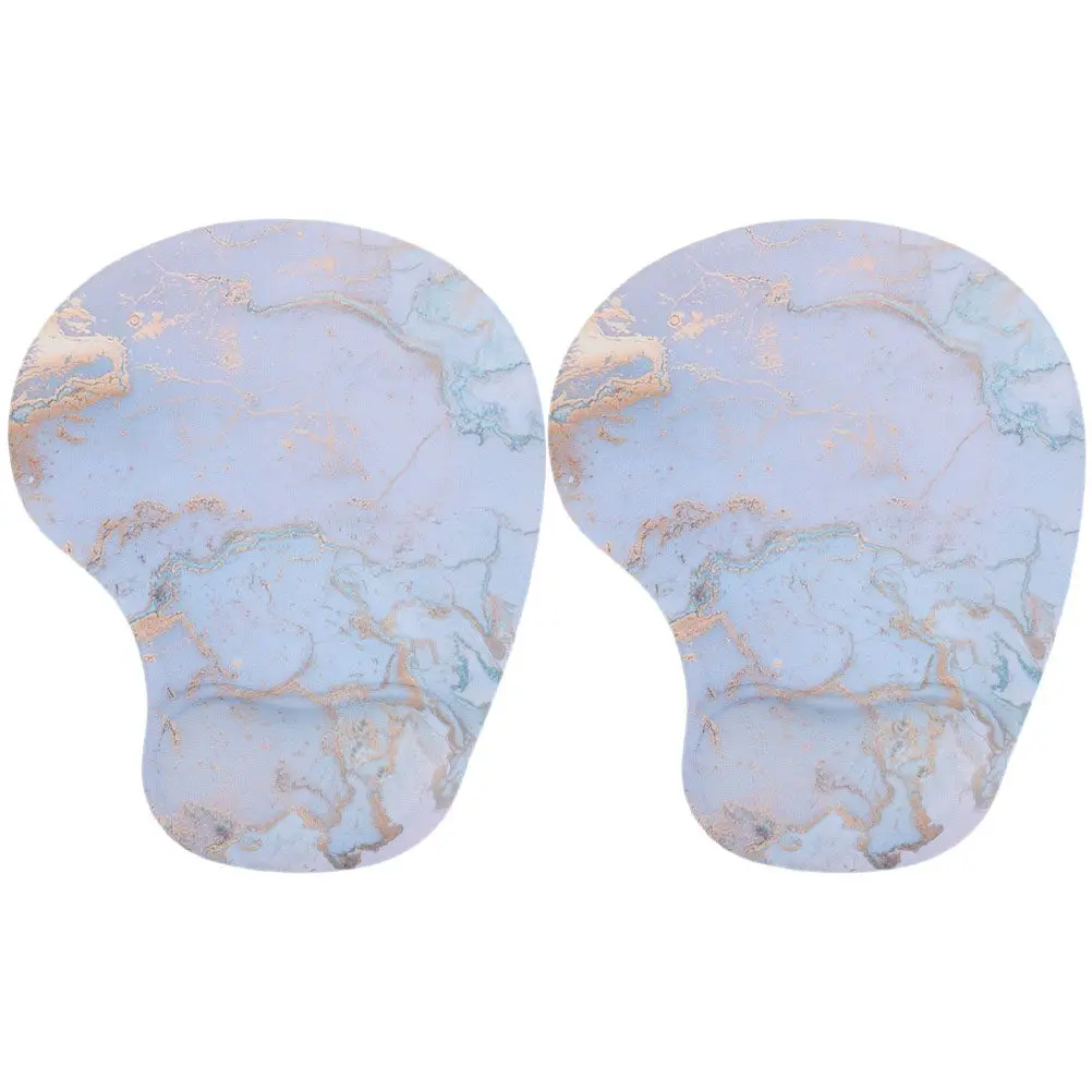 

2Pcs Marble Pattern Mouse Pad with Wrist Support Non-Slip Gaming Desk Mat for Computer Laptop Office Home Use Polyester